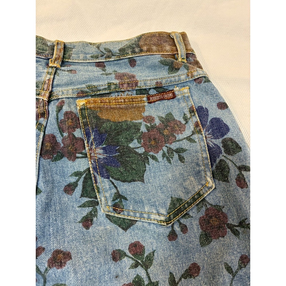 VTG 80s 90s Roberto Orsini Floral Print Denim Jeans High Rise Mom Jean 13/14 - Picture 8 of 12